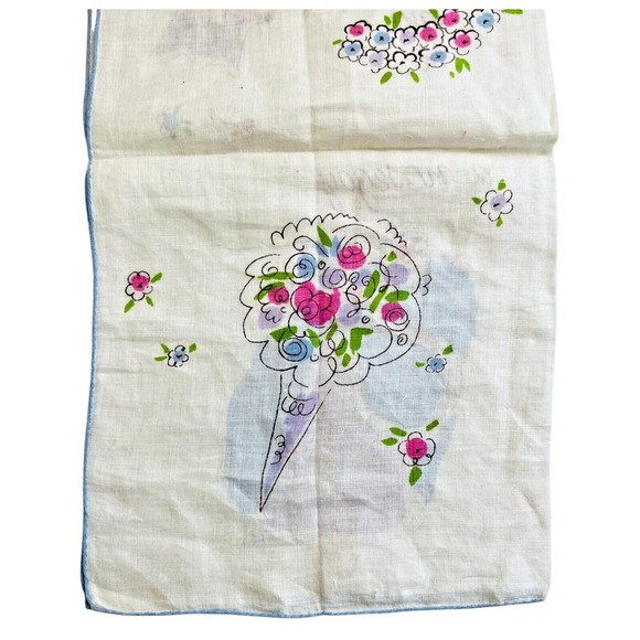 Vintage Welcher Handkerchief Anthropomorphic Cats Congratulations Wedding READ - Picture 7 of 12